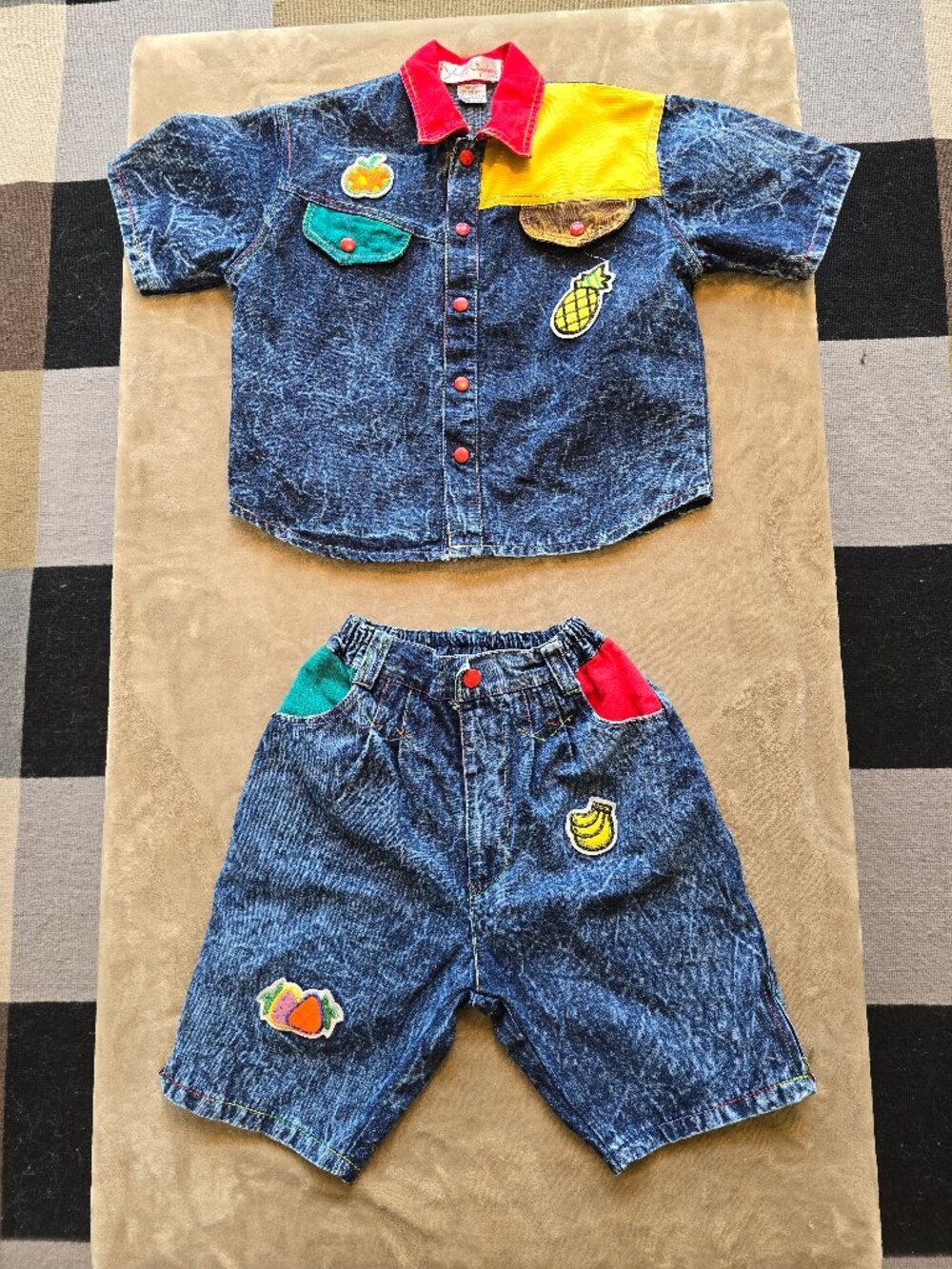 Vintage 90's Jean Kingdom size 5 children denim top bottom set